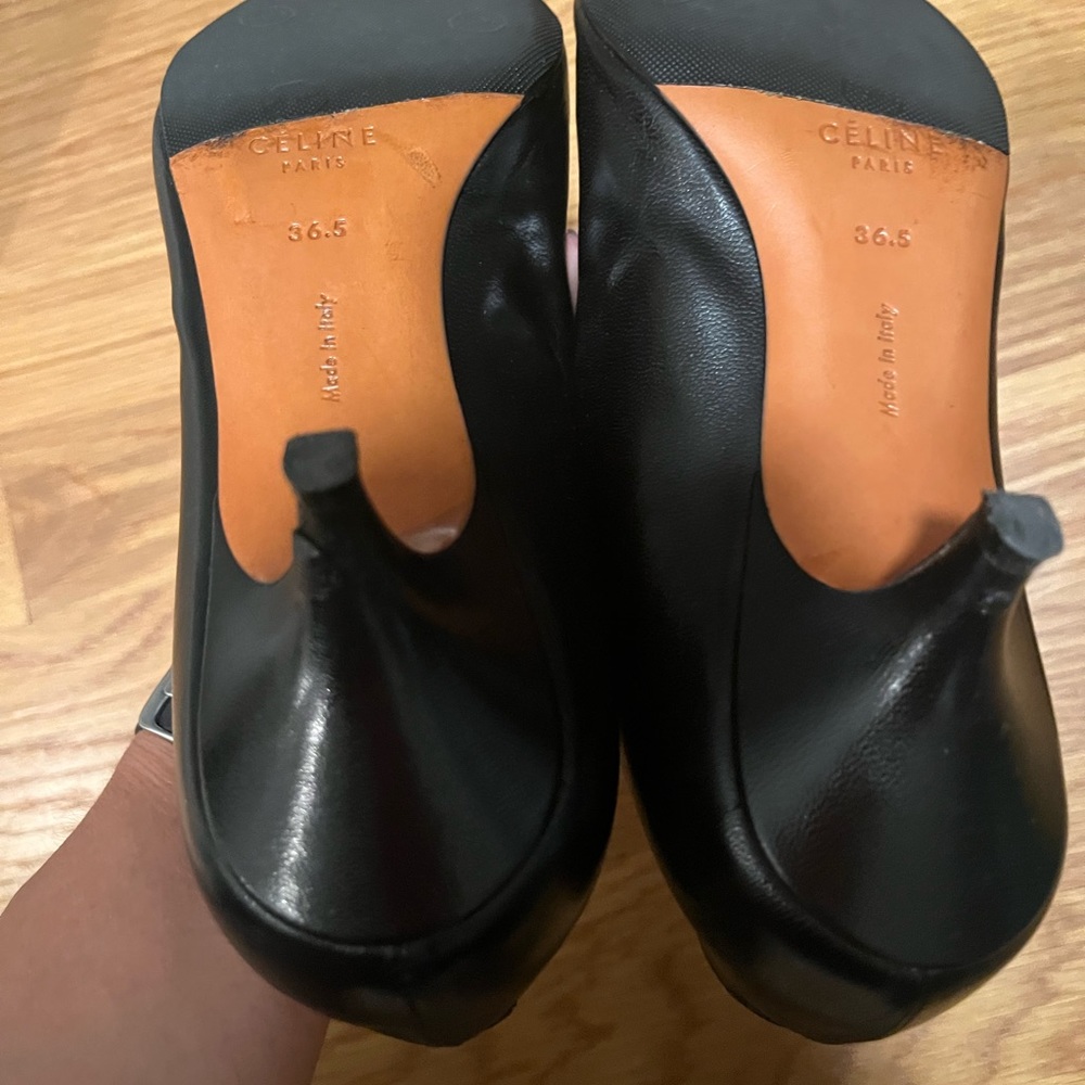 Celine black leather heels - Picture 3 of 5